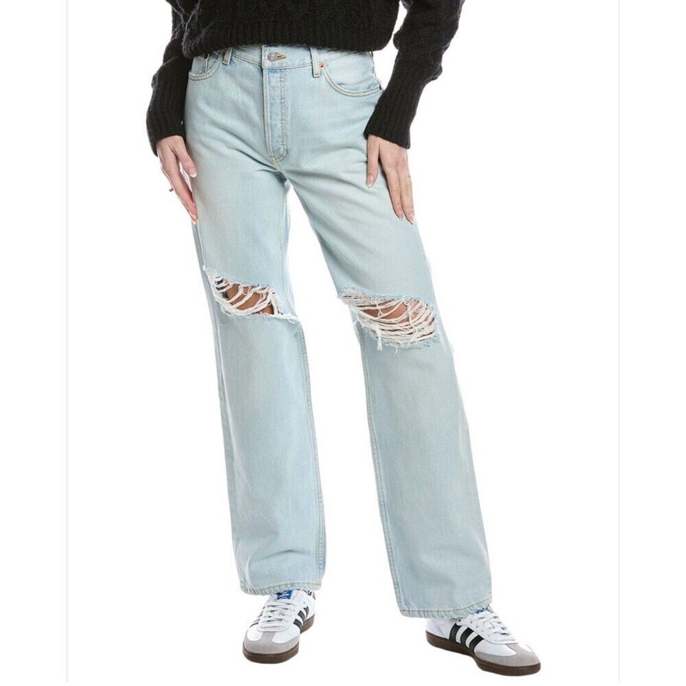 RE/DONE Loose Acqua Destroy Straight Leg Jeans Size 28 – Retail $325 NWT